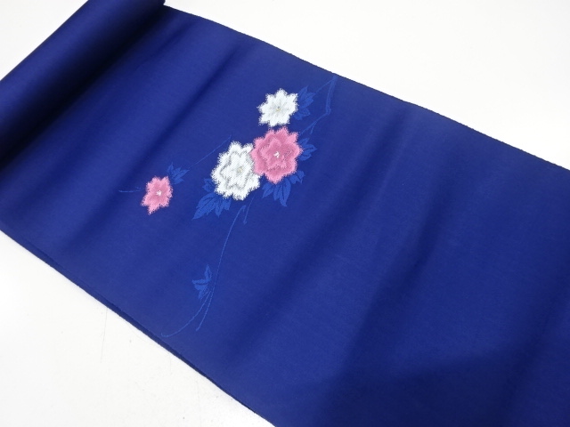 JAPANESE KIMONO / ANTIQUE BOLT FOR NAGOYA OBI / WOVEN FLOWER